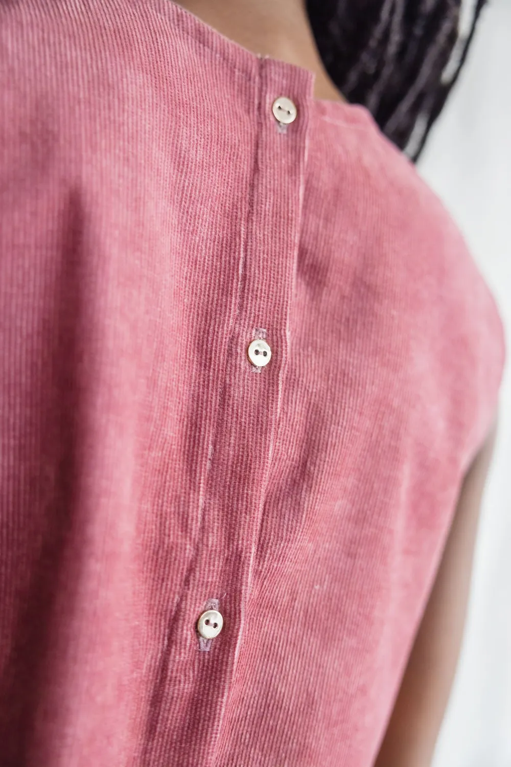 Jyoti Fair Works Arman top velluto rosa cipria corto