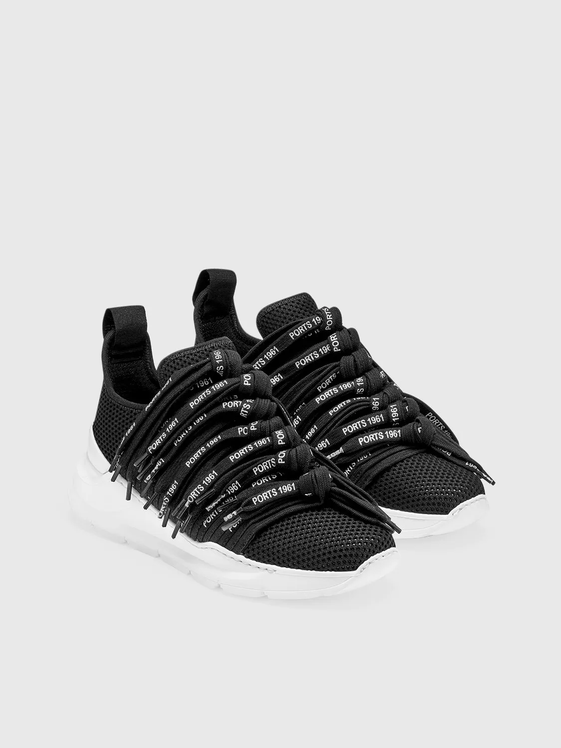PORTS Lace42 sneakers nere suola chunky