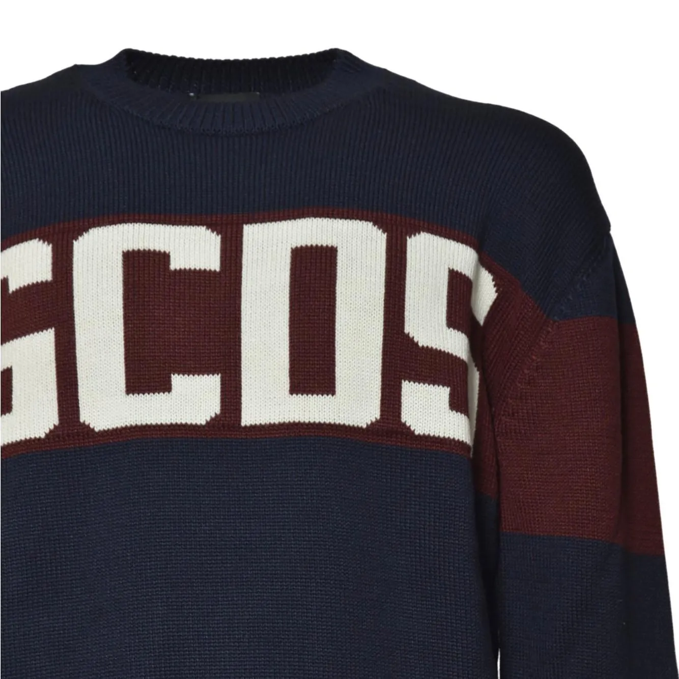 Gcds B2CM1505KI4 maglione donna blu cotone logo