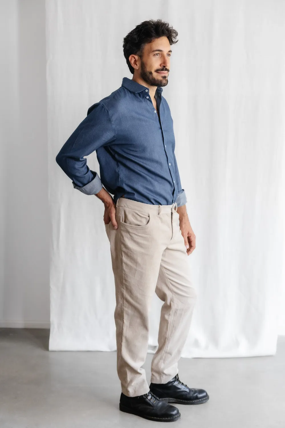 Jyoti Fair Works Prakrit pantaloni velluto beige cotone