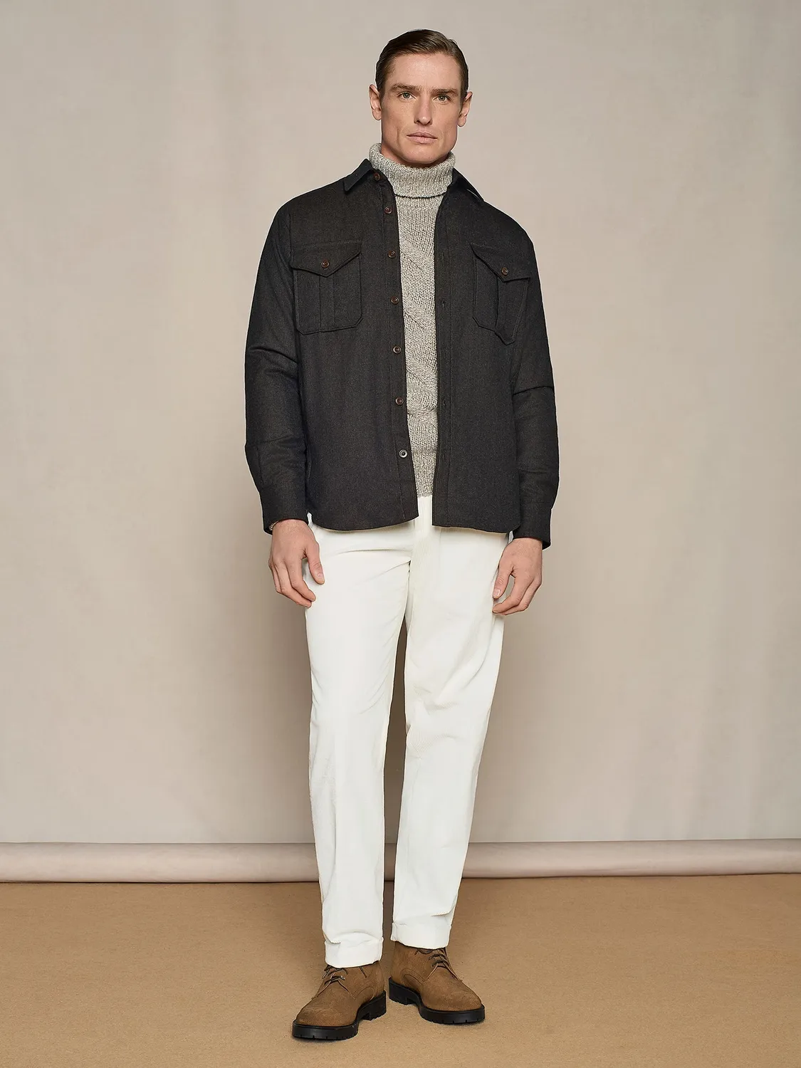 Paul Taylor Overshirt Imbottita Flanella Chocolate Camicia
