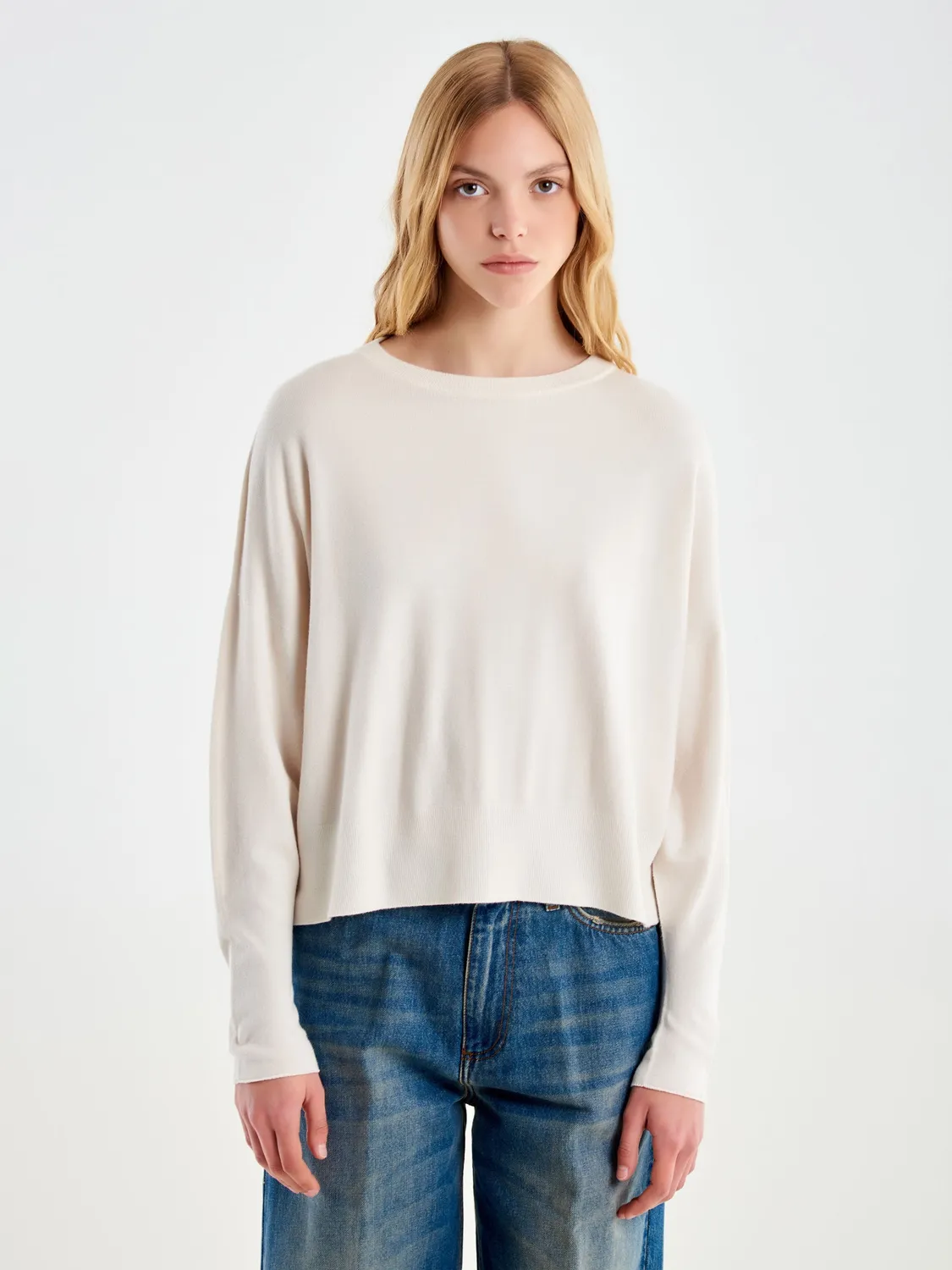Vicolo Pull Boxy maglia naturale taglia unica