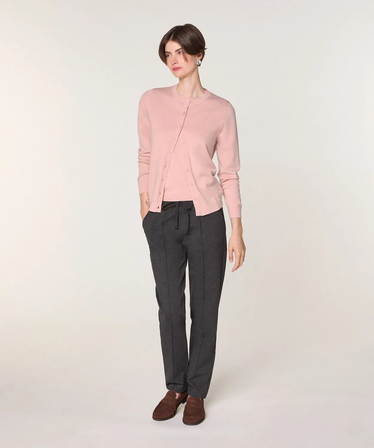 Rodier twin set lana merino rosa perla maglia 12