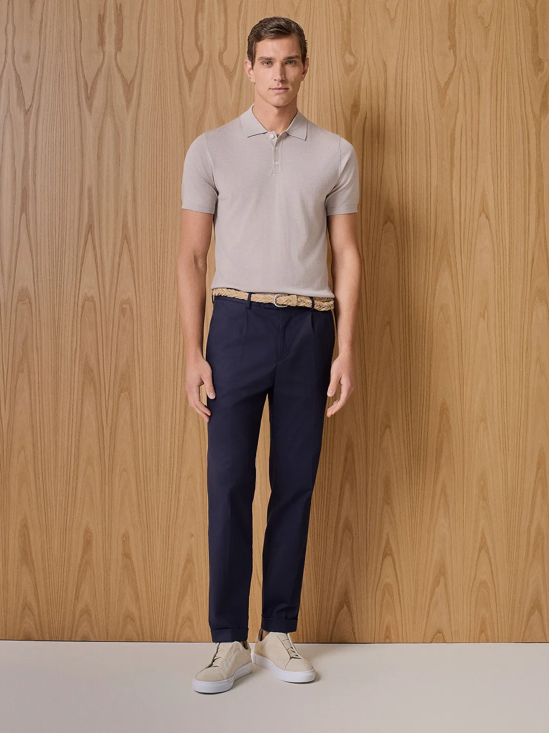 Paul Taylor Polo maglia seta cashmere beige
