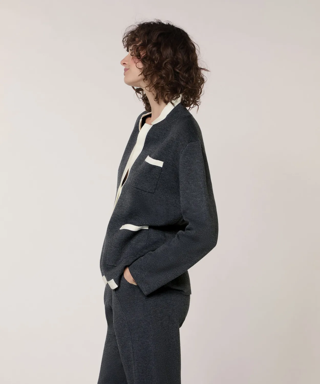 Rodier Giacca Maglia Double Face Grigio Scuro V