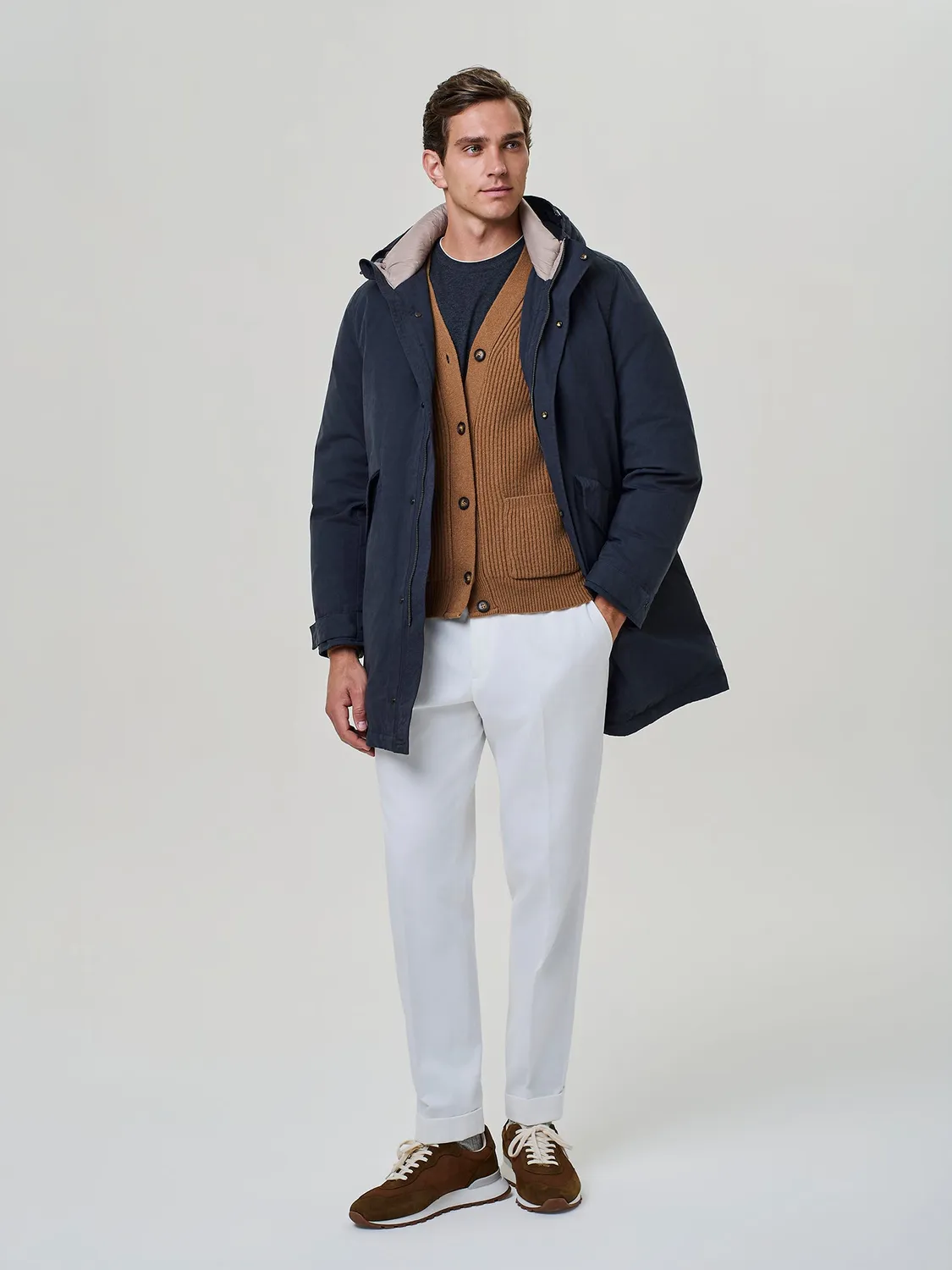 Paul Taylor Parka Cotone Mano Pesca Grigio Scuro
