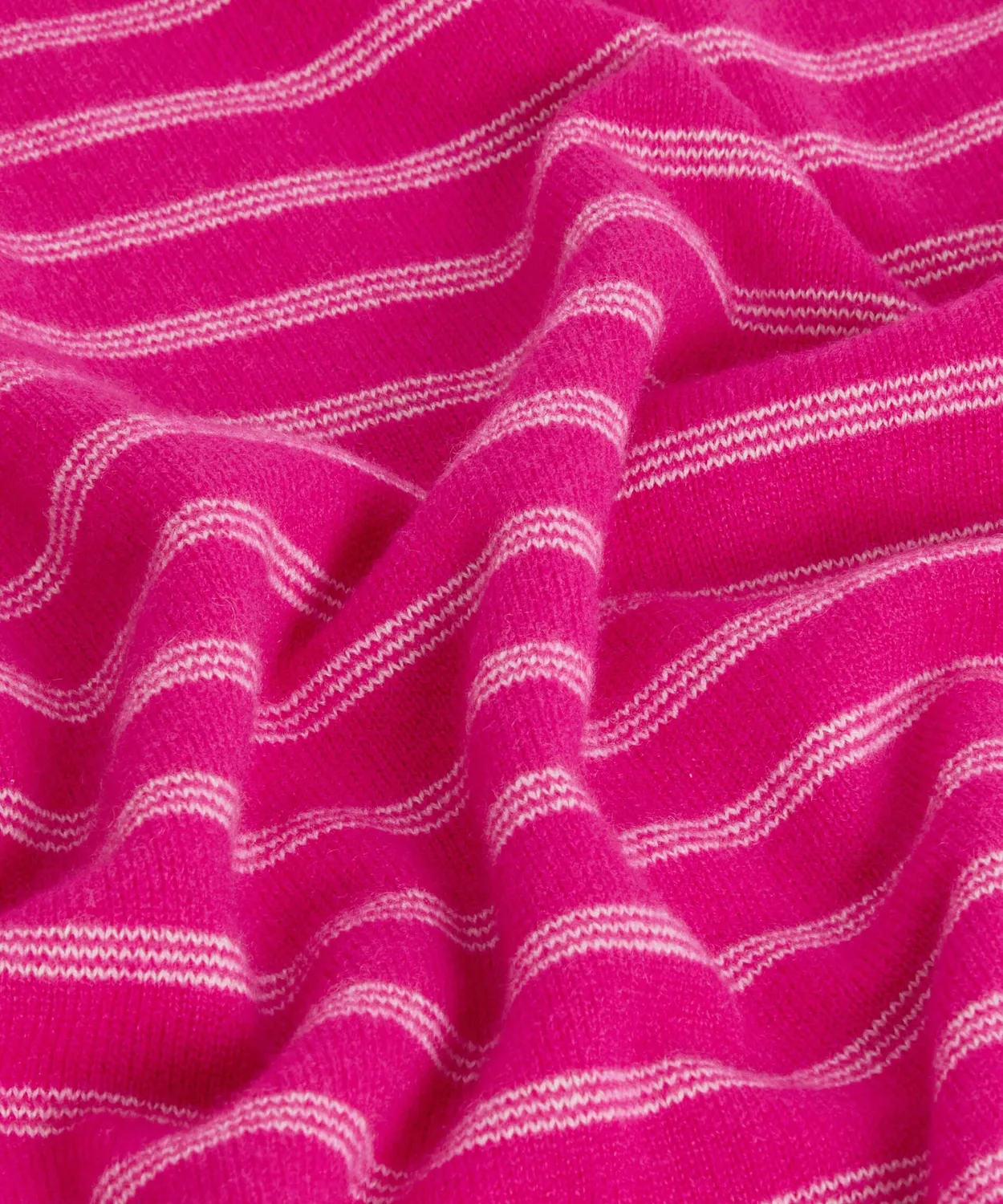 Rodier Maglione in cashmere a righe larghe rosa S-XL