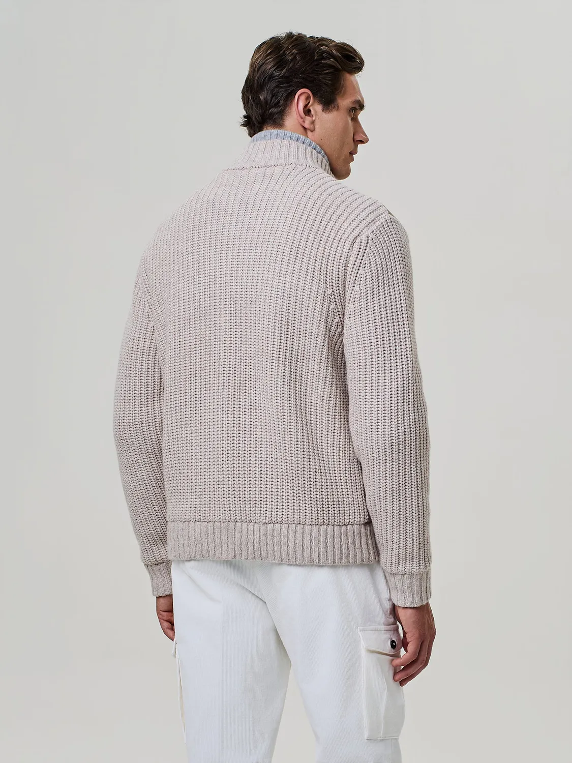 Paul Taylor Bomber Eco Suede Maglia Taupe Foderato Nylon