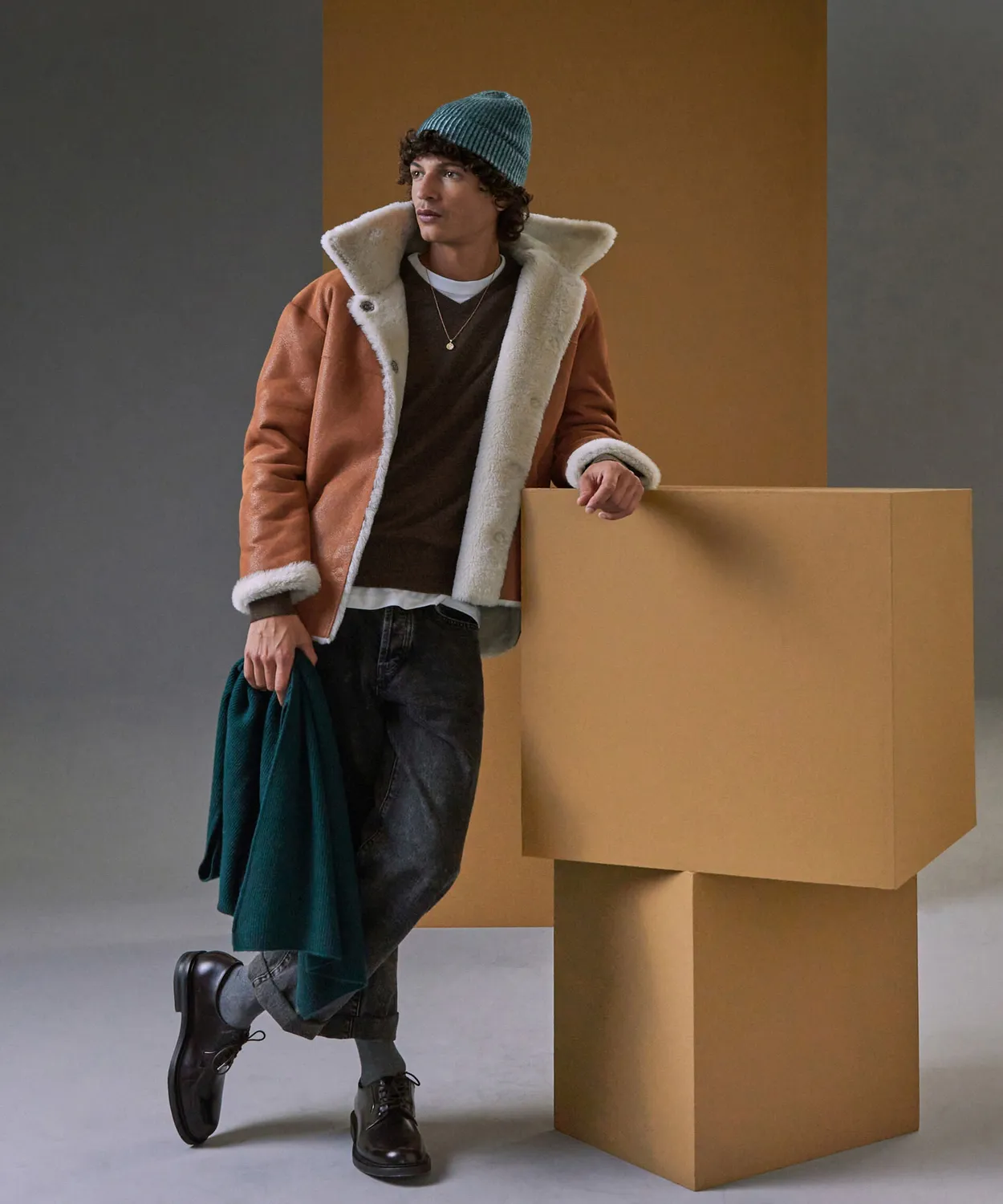 Rodier maglia scollo V cashmere 2 fili testa di moro uomo