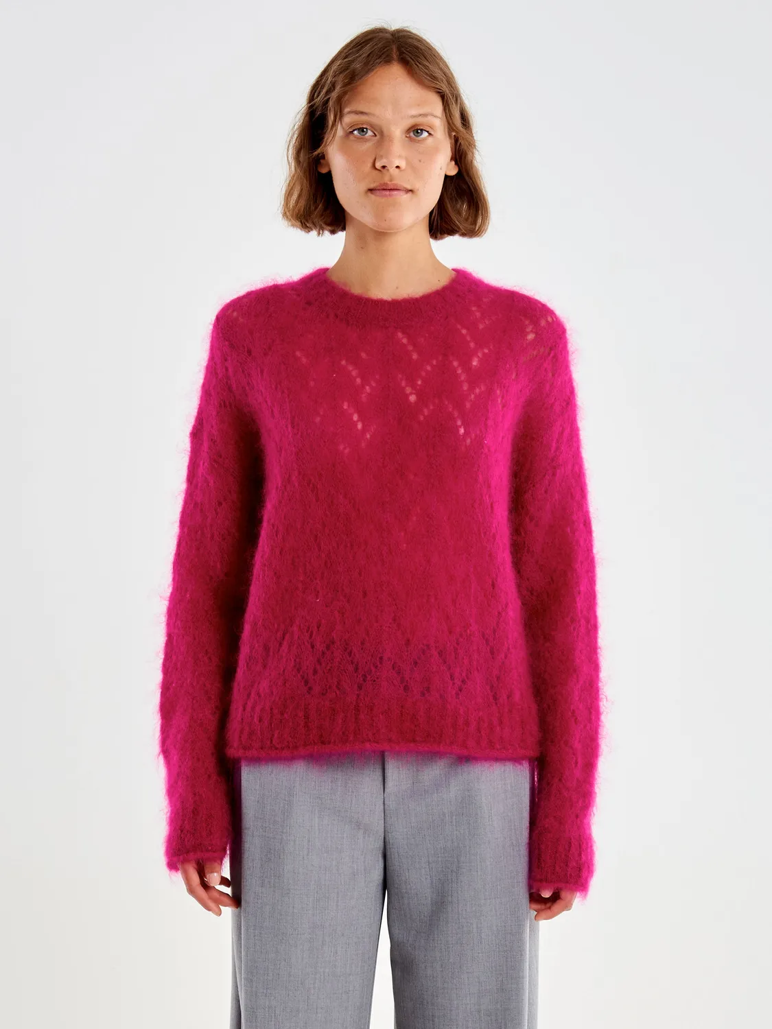 Vicolo Coreana Pull Traforato Ciclamino Mohair