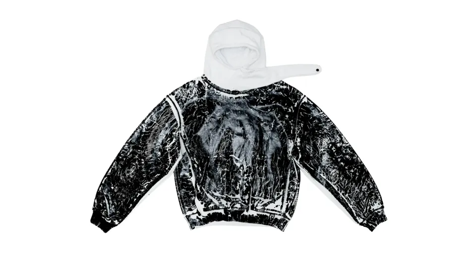 Marcello Pipitone Crack Hoodie felpa laminata cotone