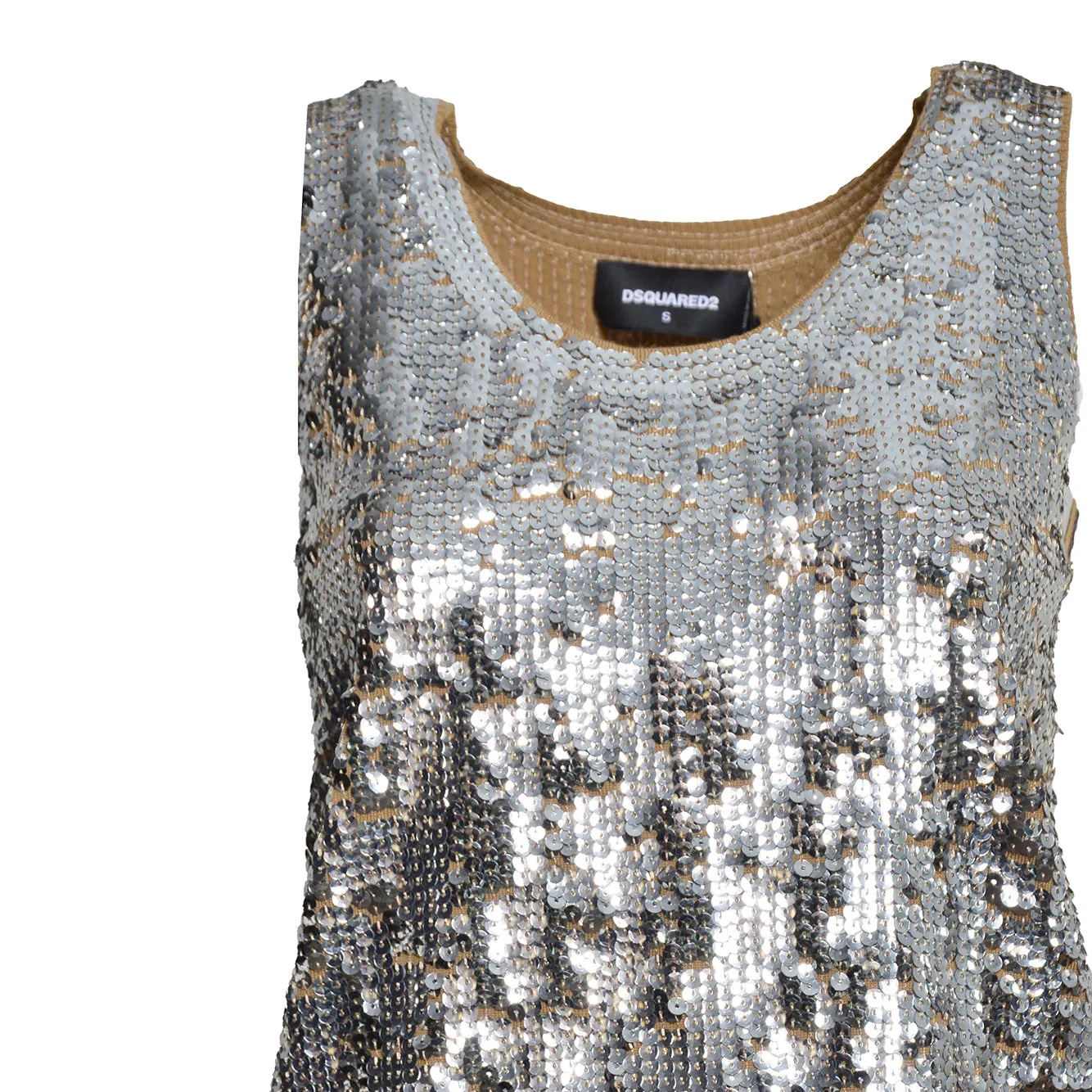 Dsquared2 S75HA1453D13234 tank top argento paillettes lana