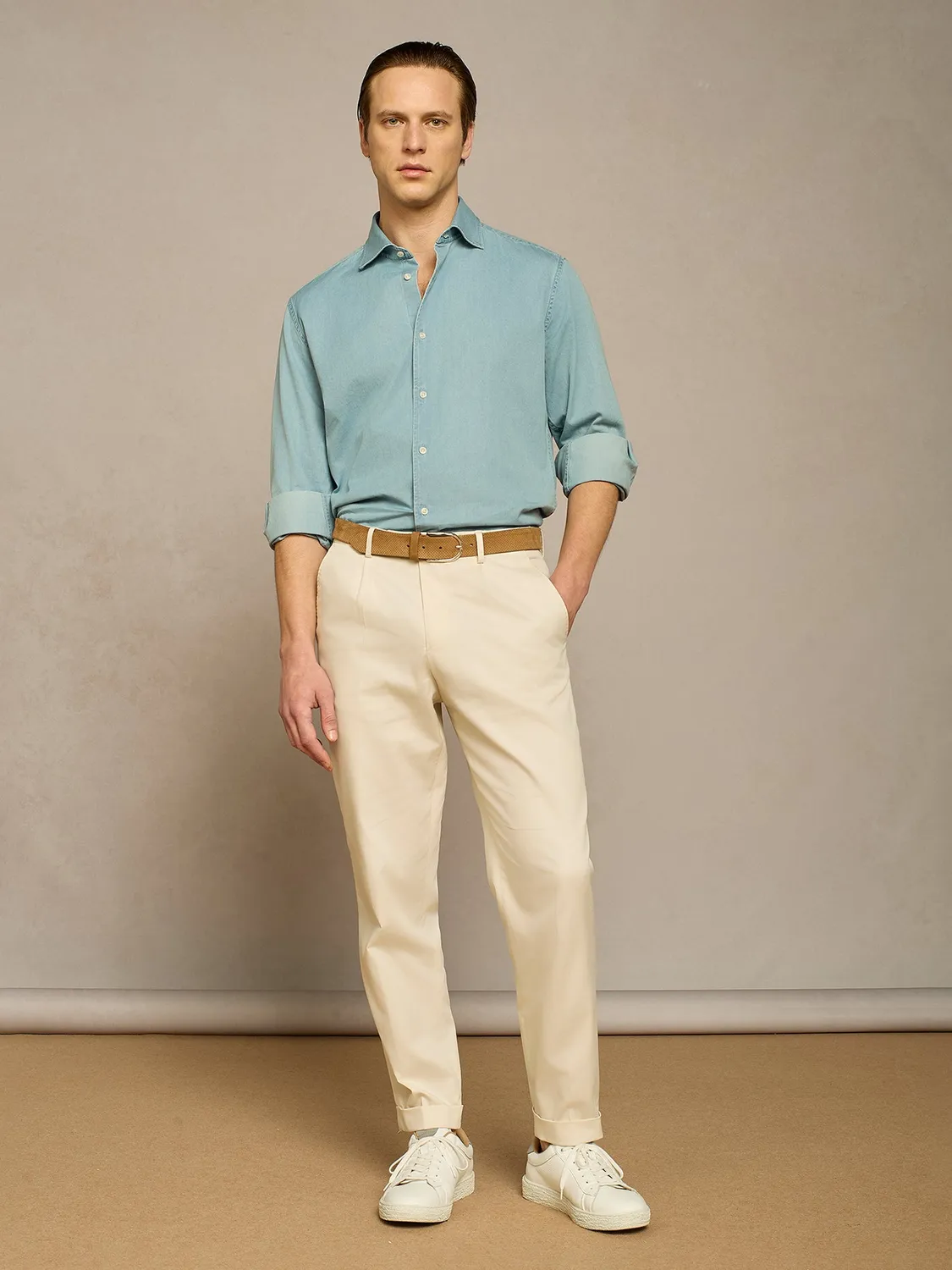 Paul Taylor camicia denim lavaggio stone uomo