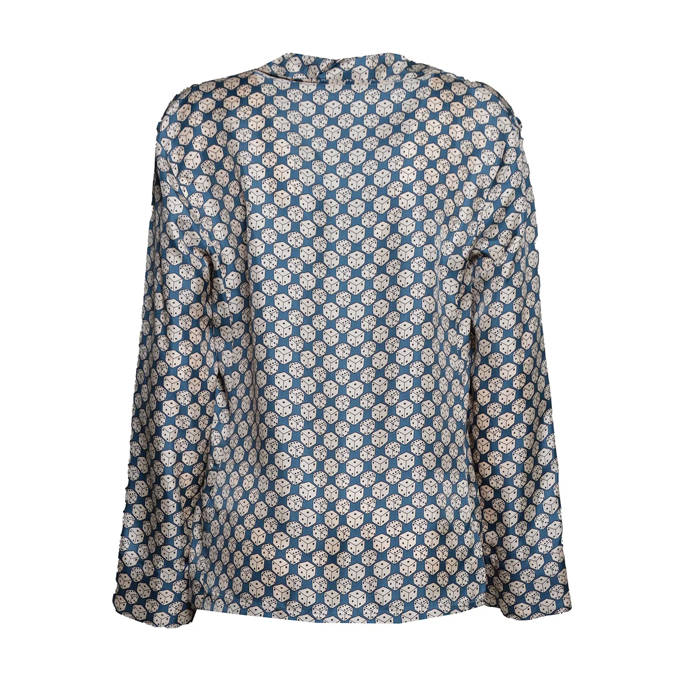MaxMara Timeless Cora camicia blu multicolour seta