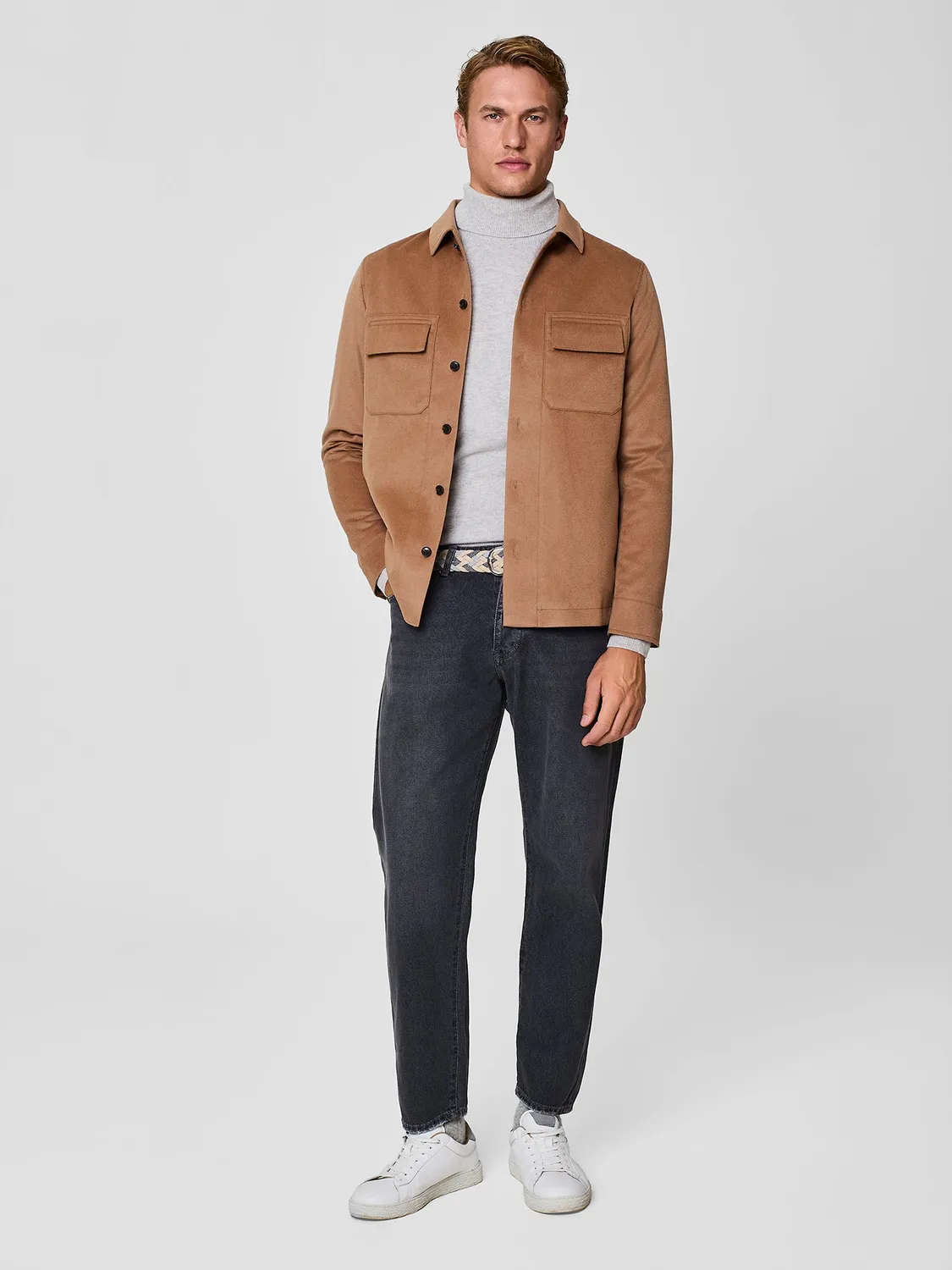 Paul Taylor camicia overshirt rust velluto lana fodera