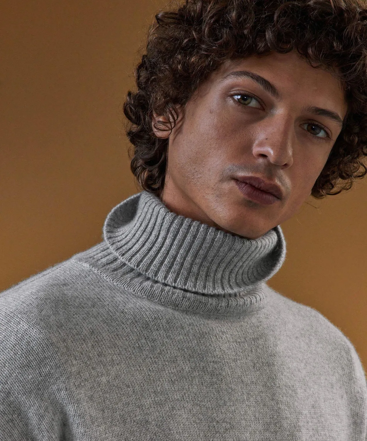 Rodier maglione cashmere collo alto grigio perla 4 fili
