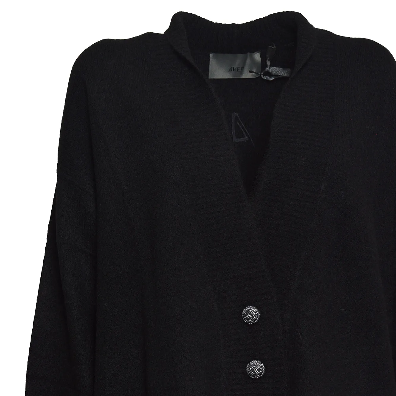 Akep CAKD15102 cardigan nero ricamato donna