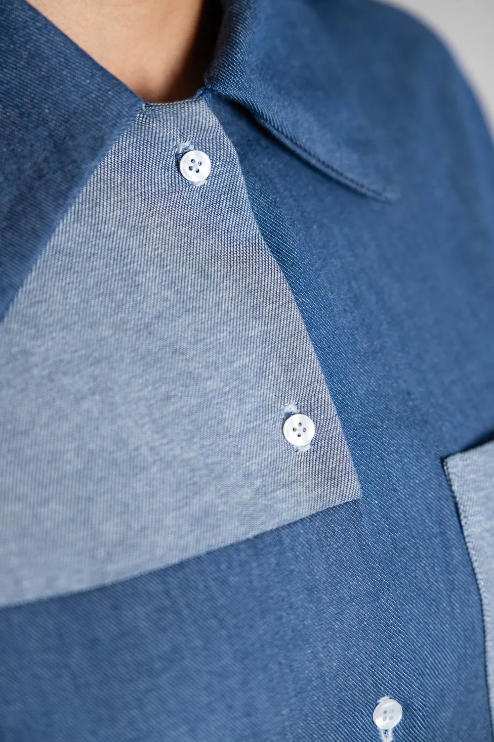 Jyoti Ashrit camicia denim cotone leggera