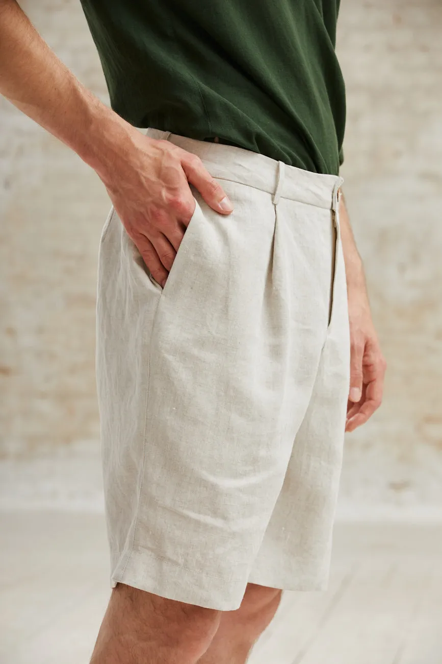 Jyoti Heet Greige pantaloncini corti greige in canapa