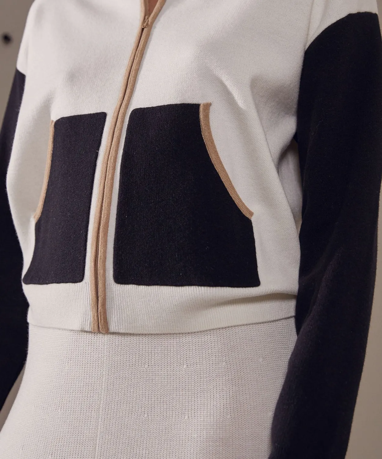 Rodier giacca zip maglia Milano bianca