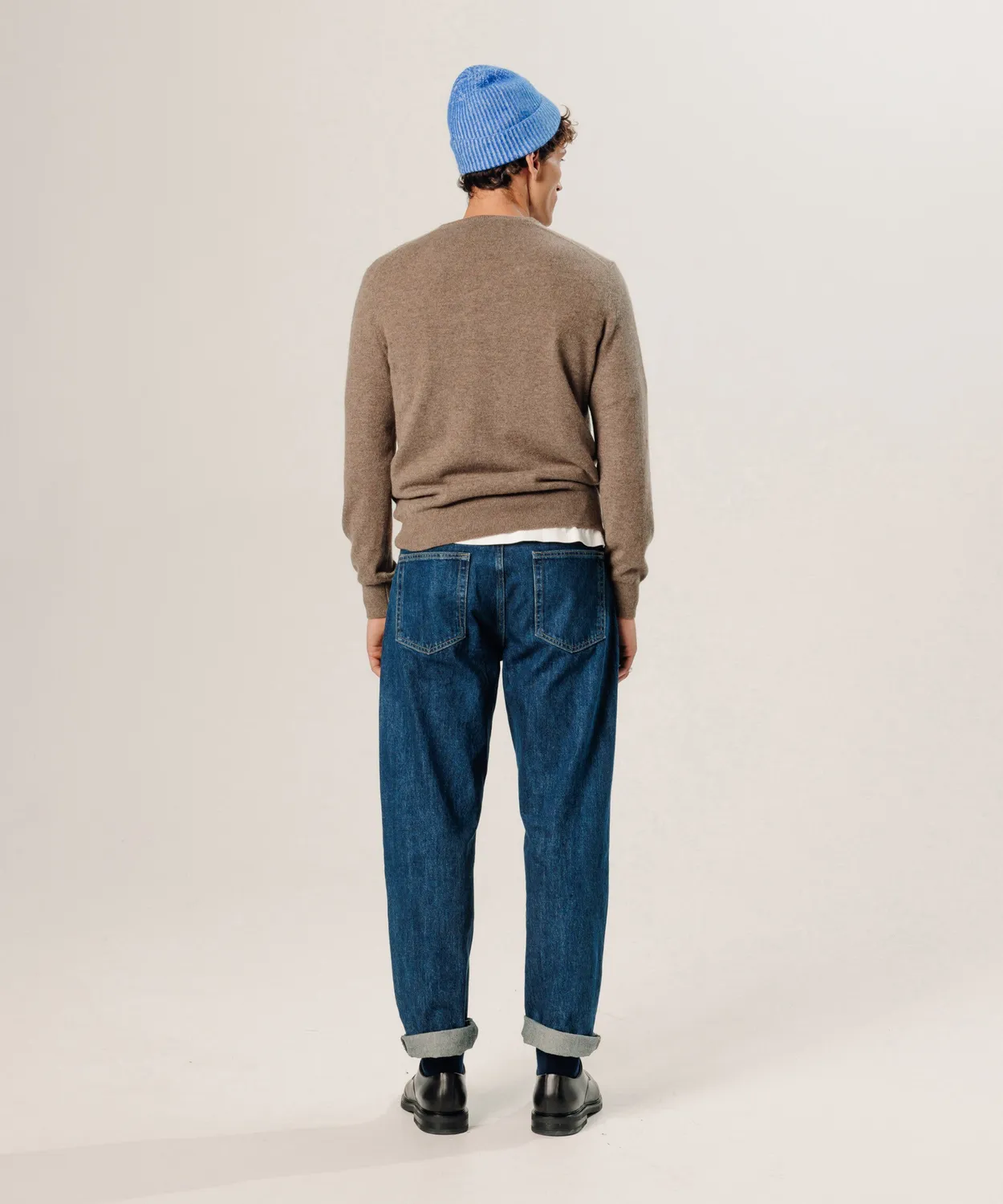 Rodier pullover scollo V cashmere tortora chine uomo